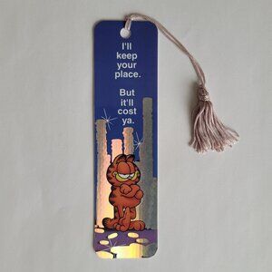 Vintage 1978 Garfield Reflective Bookmark- Cost Ya- Orange Cat Comic USA 70s/80s